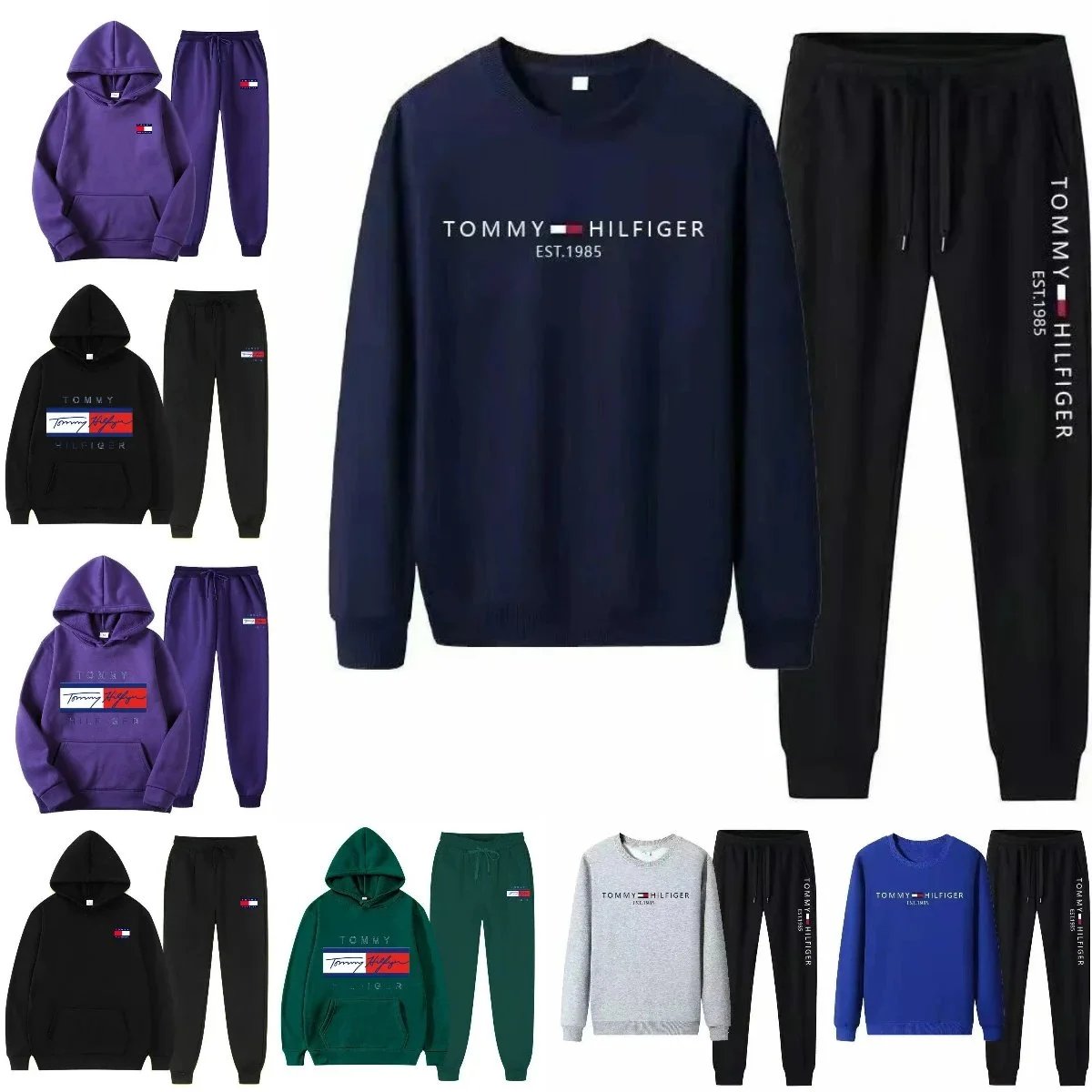 Tommy Hilfiger Sweatshirt and Jogger Set for Men and Women