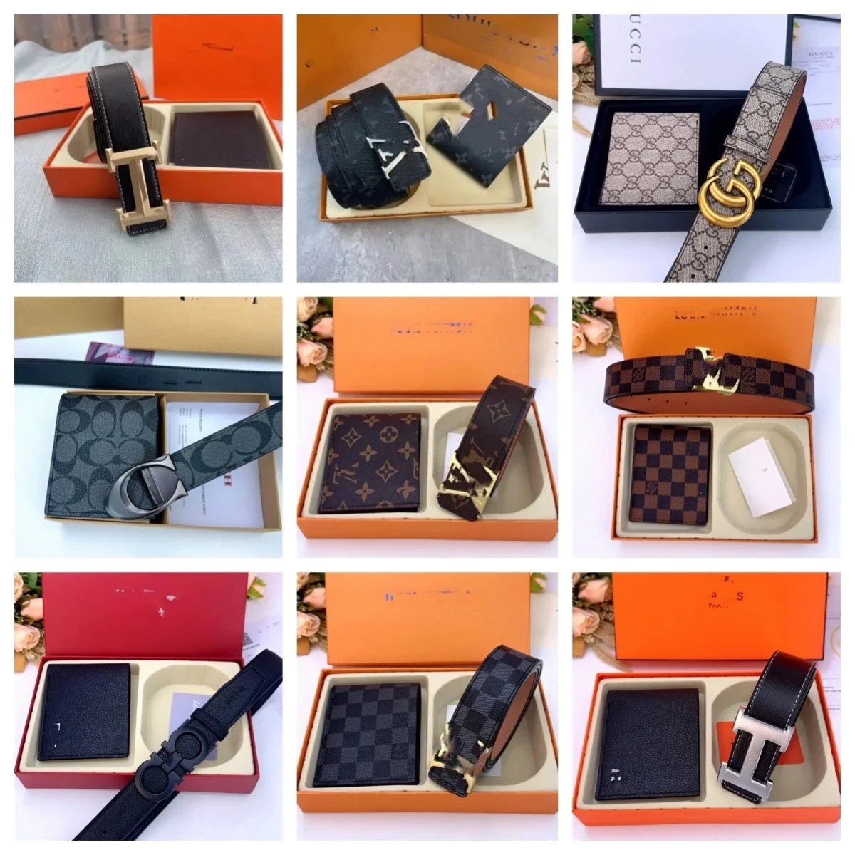 Designer Leather Belts and Wallet Sets for Men and Women