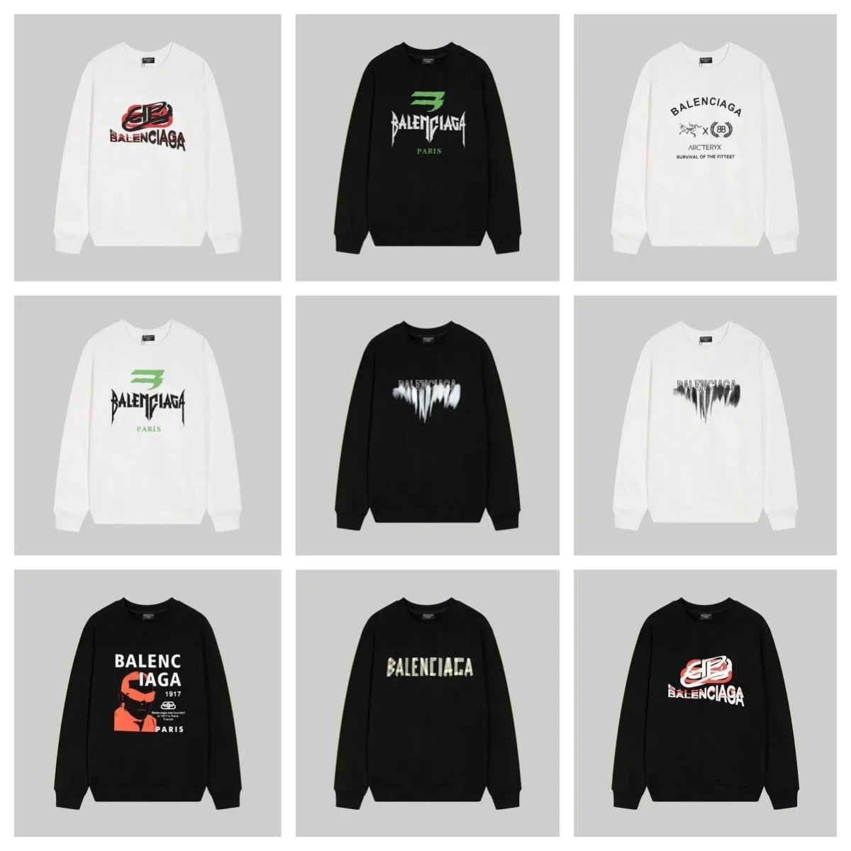 Balenciaga Logo Sweatshirts for Men and Women