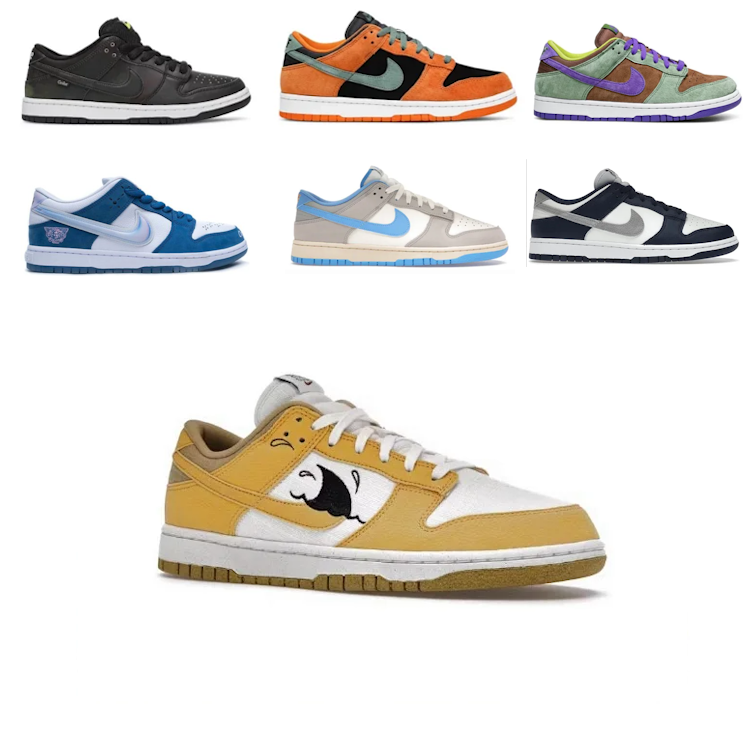 Nike Dunk Low Pro SB Mouse Yellow White Sneakers