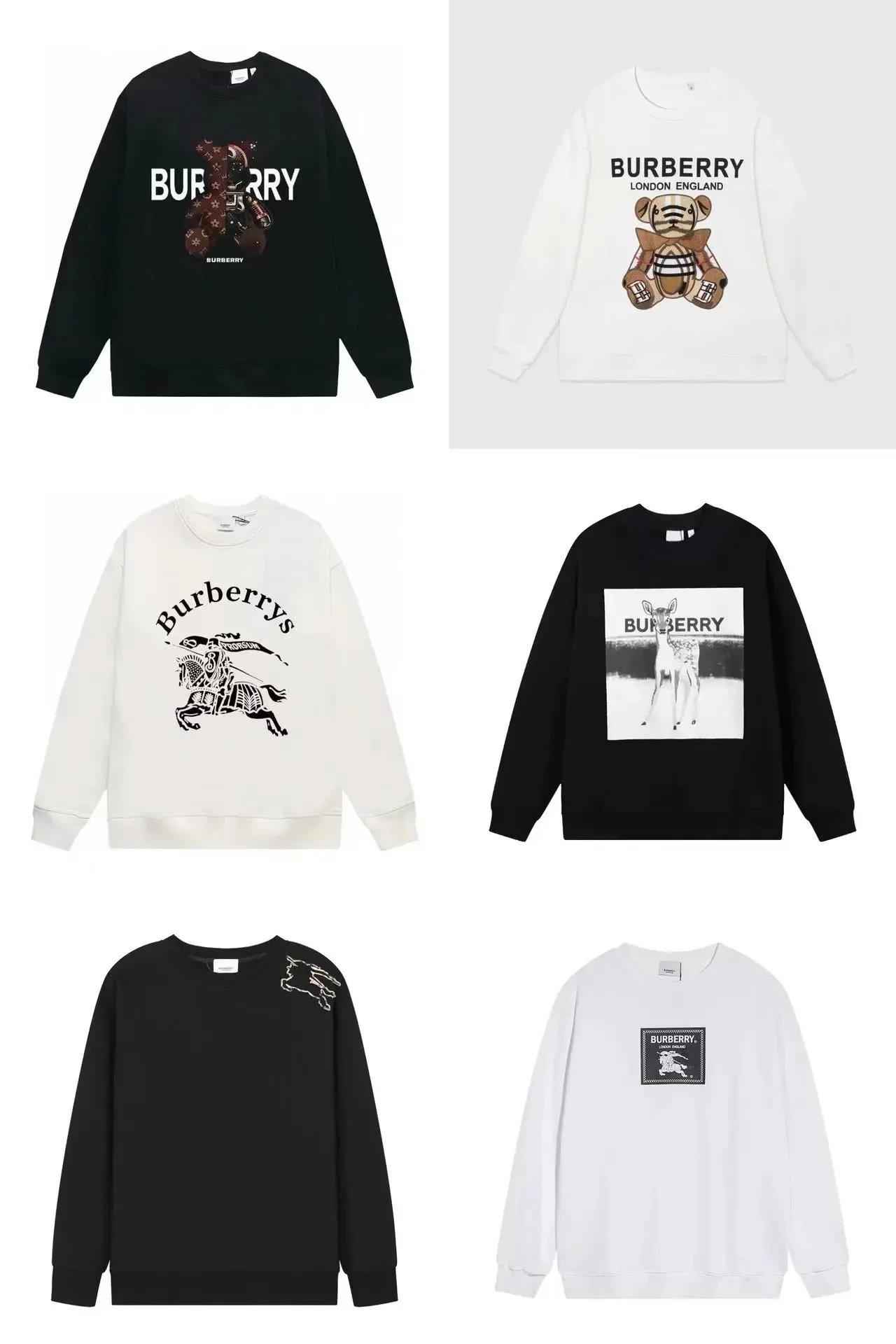 Burberry Logo Print Sweatshirts for Men and Women