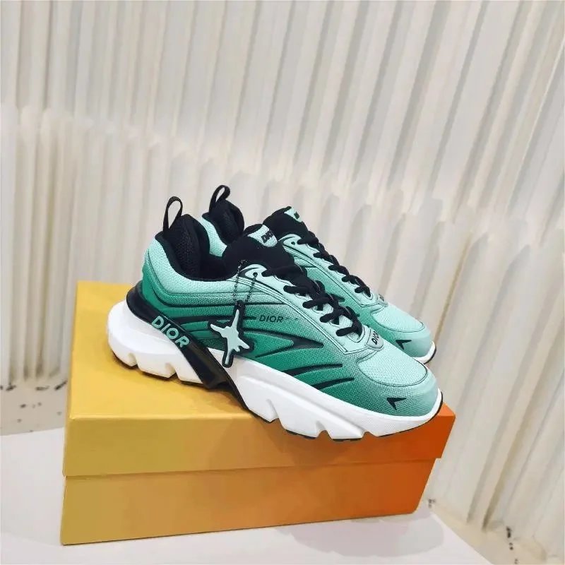Dior Sneakers Green Mesh Running Shoes for Men and Women