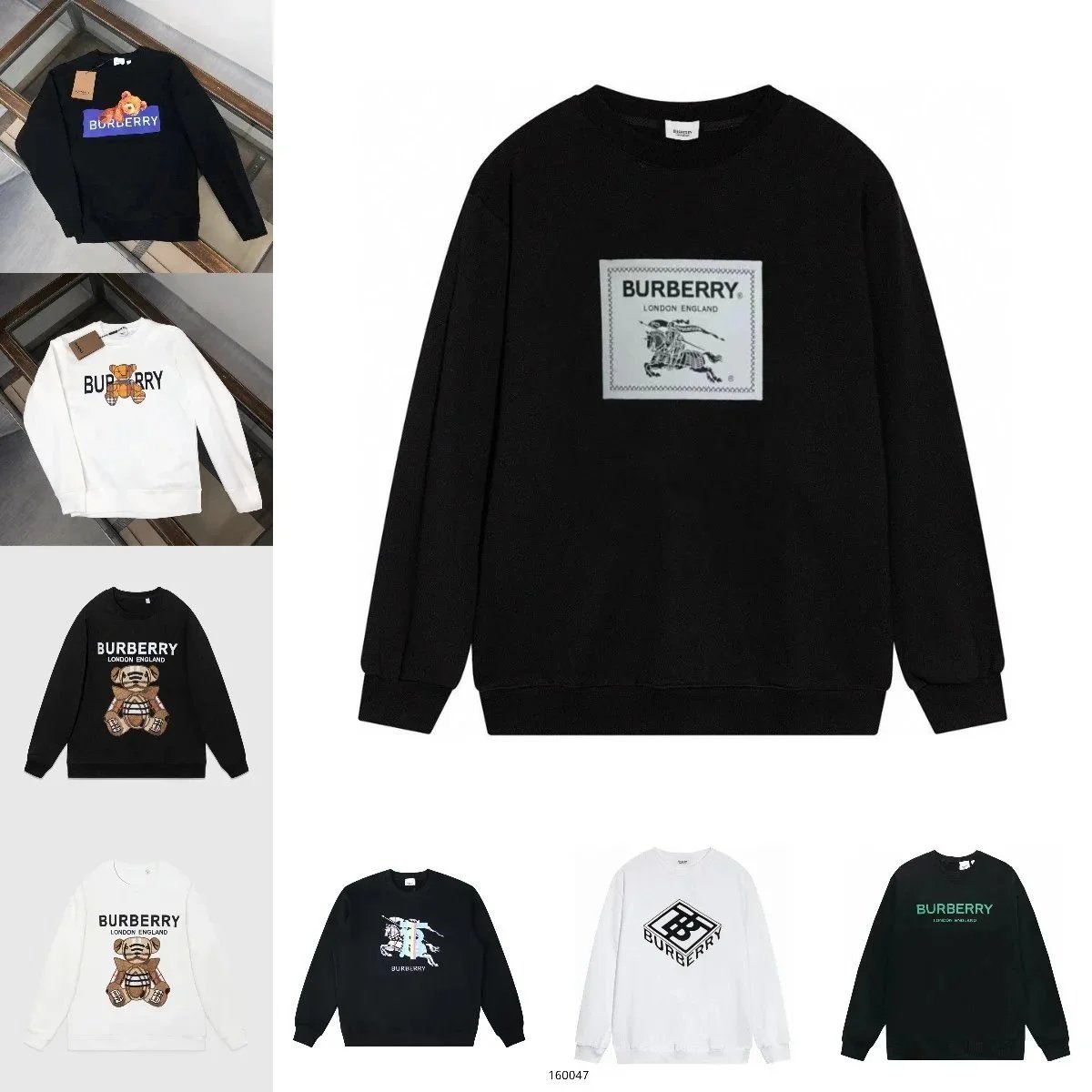 Burberry Logo Print Crewneck Sweatshirt Men Women Fashion Casual Sweater