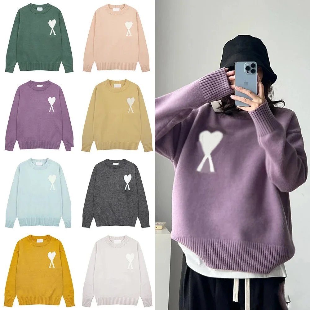 Cute Heart Knit Sweater for Women - Soft Oversized Pullover
