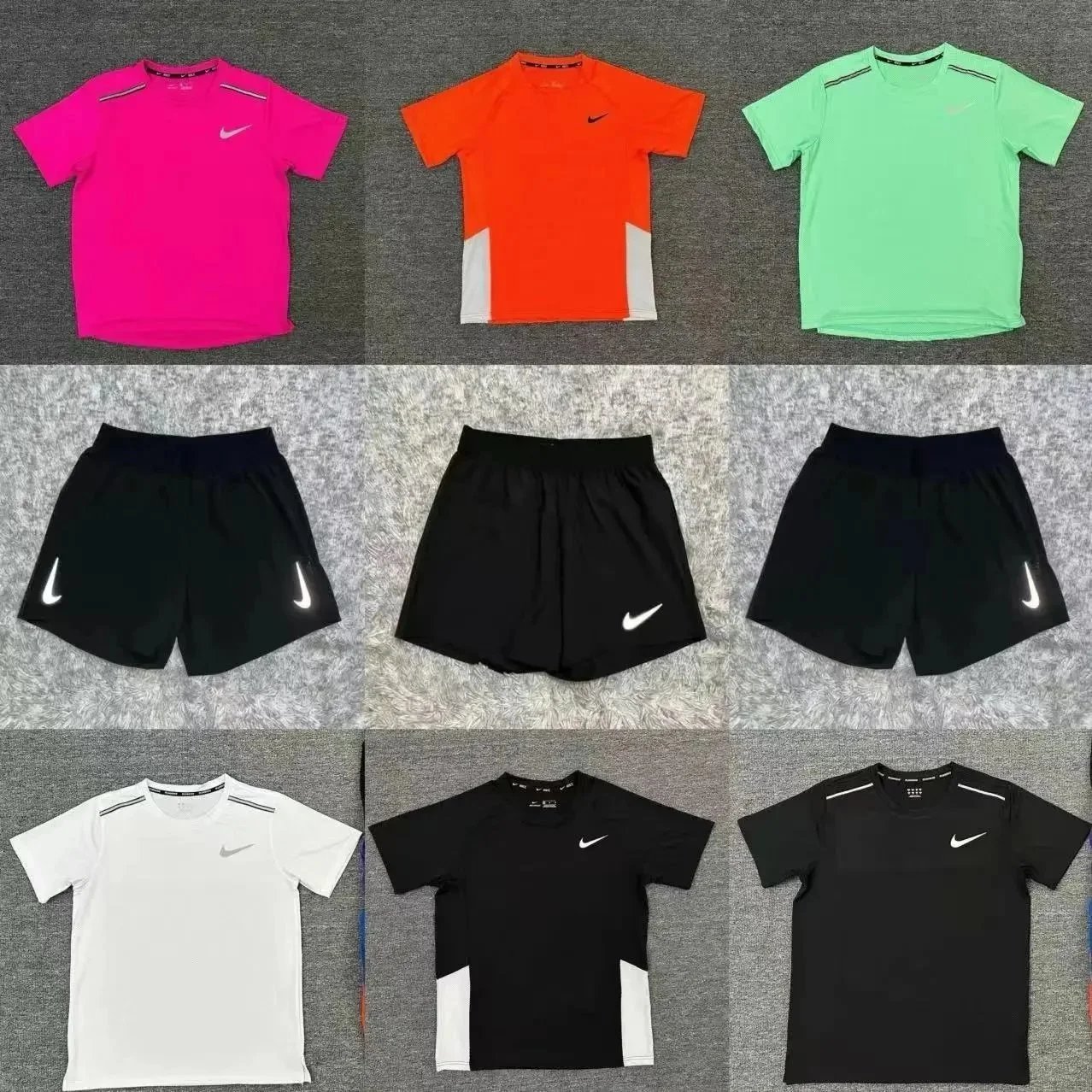 Nike Running T-Shirts and Shorts Set for Men and Women