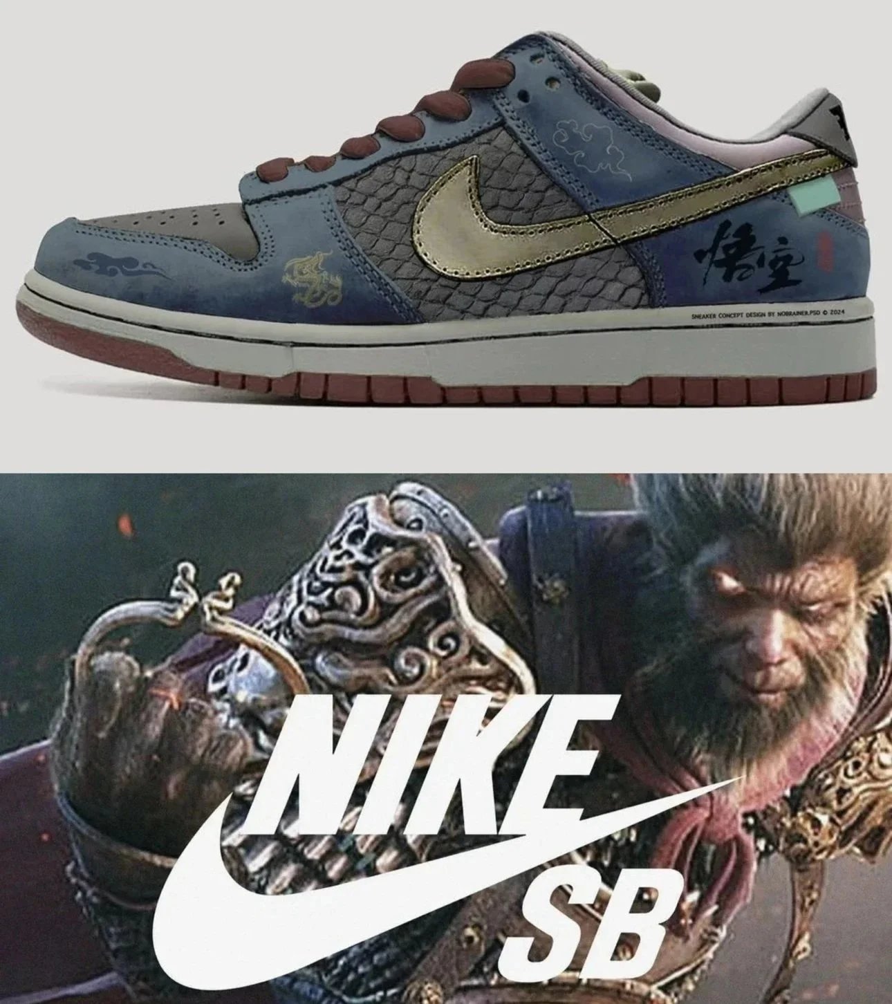 Nike SB Dunk Low Monkey King Wu Kong Concept Sneakers