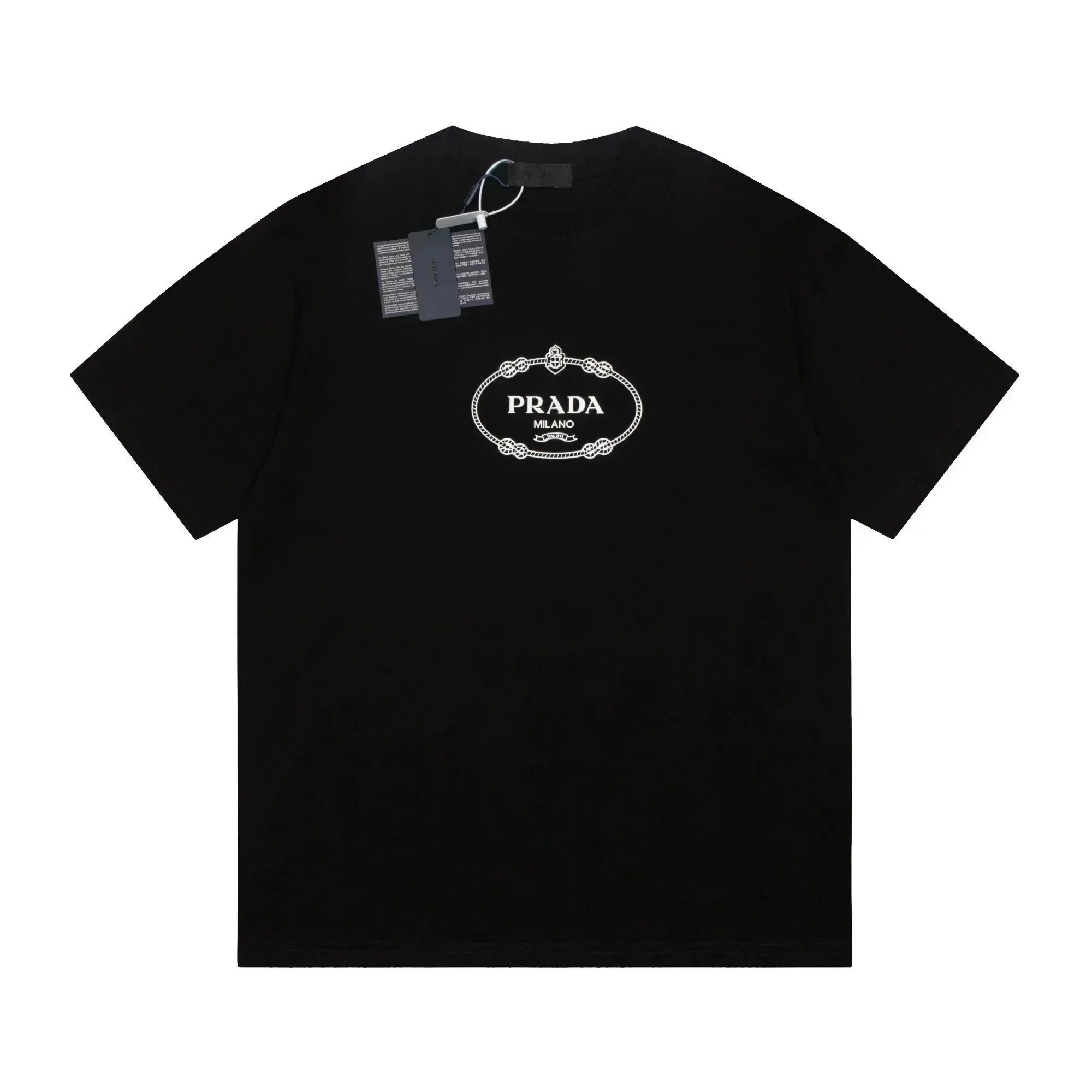 Prada Milano Logo T-Shirt Black Cotton Men's Tee