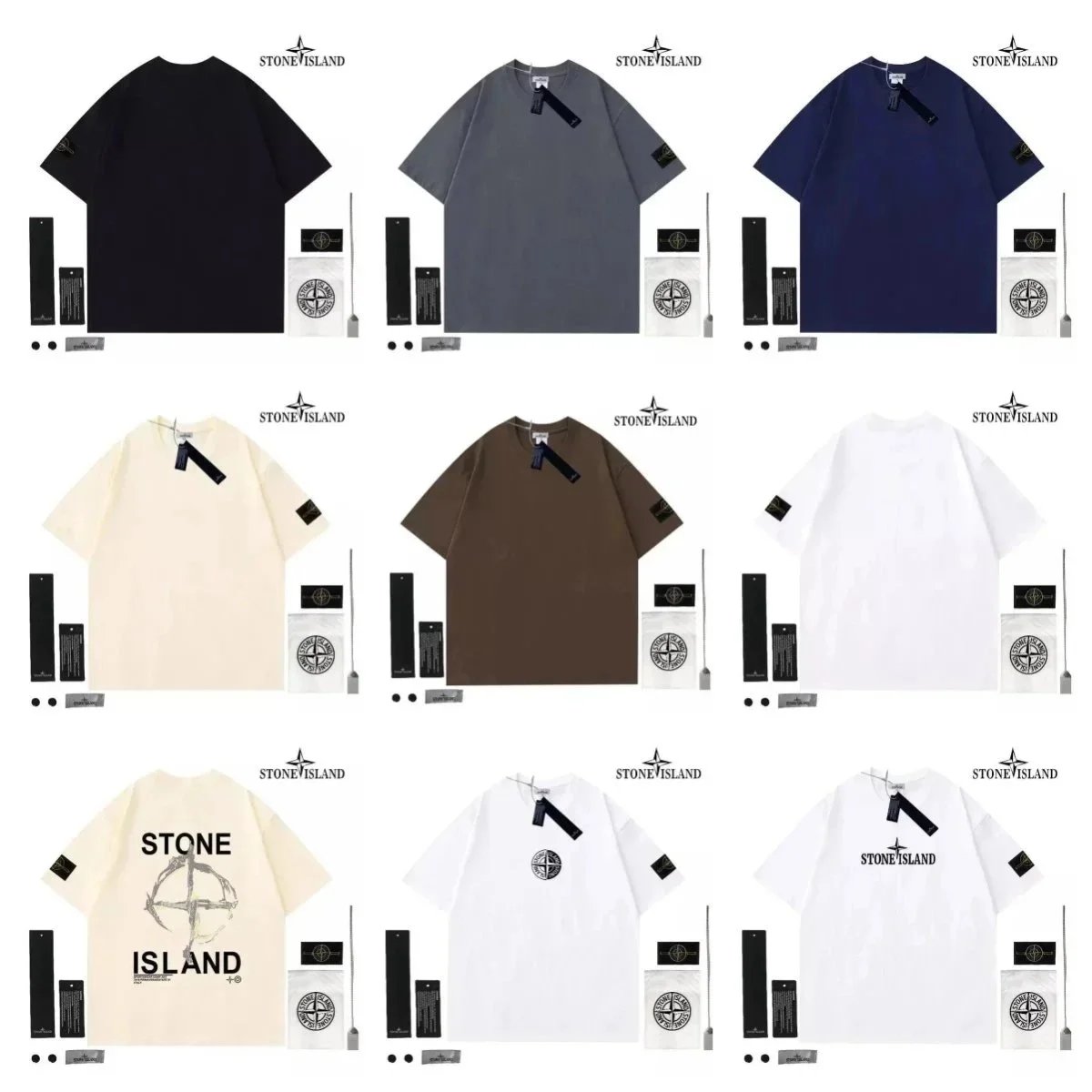 STONE ISLAND Classic Cotton T-Shirt in Multiple Colors