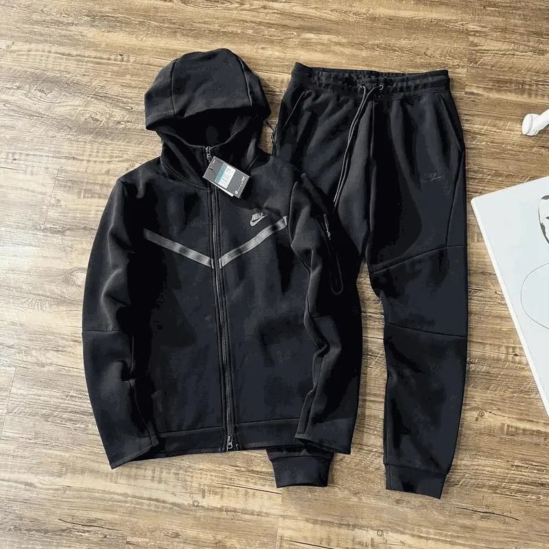 Nike Black Full-Zip Hoodie and Jogger Set for Men