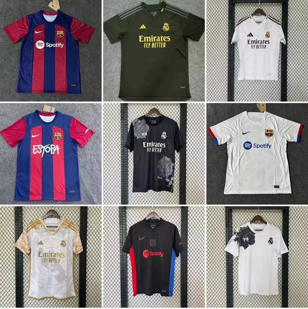 Official FC Barcelona and Real Madrid Soccer Jerseys 2023-2024