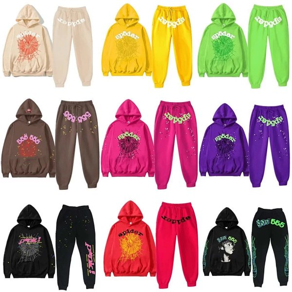 Spider Hoodie and Sweatpants Set - Colorful Streetwear Matching Outfit