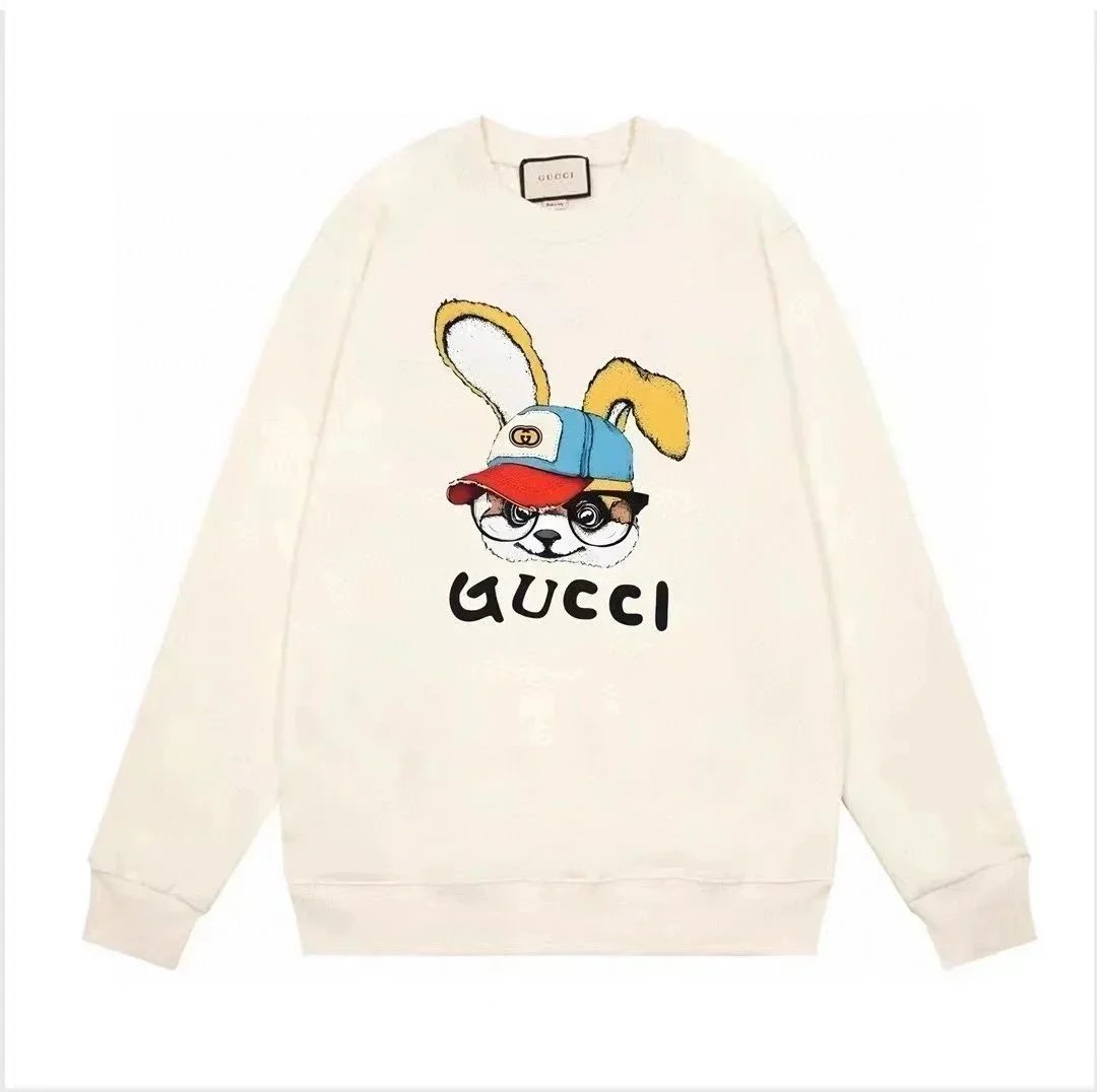 Gucci Rabbit Print Crewneck Sweatshirt White