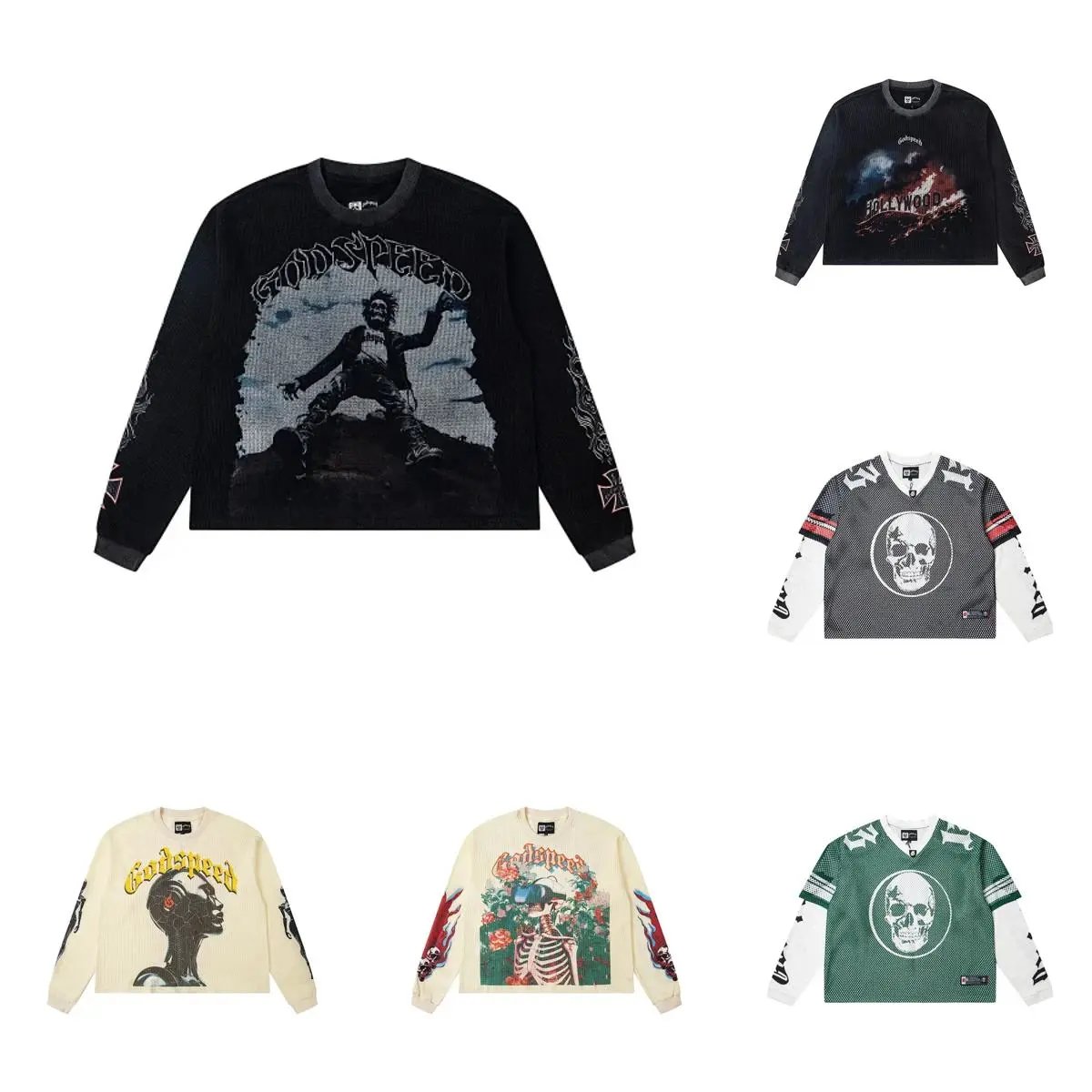 Godspeed Knit Sweaters Collection - Gothic Art & Skull Design