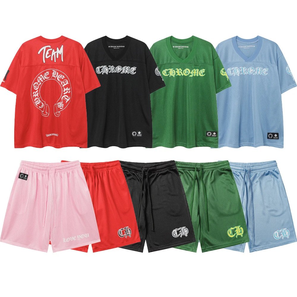 Chrome Hearts Mesh T-Shirt and Shorts Set for Men