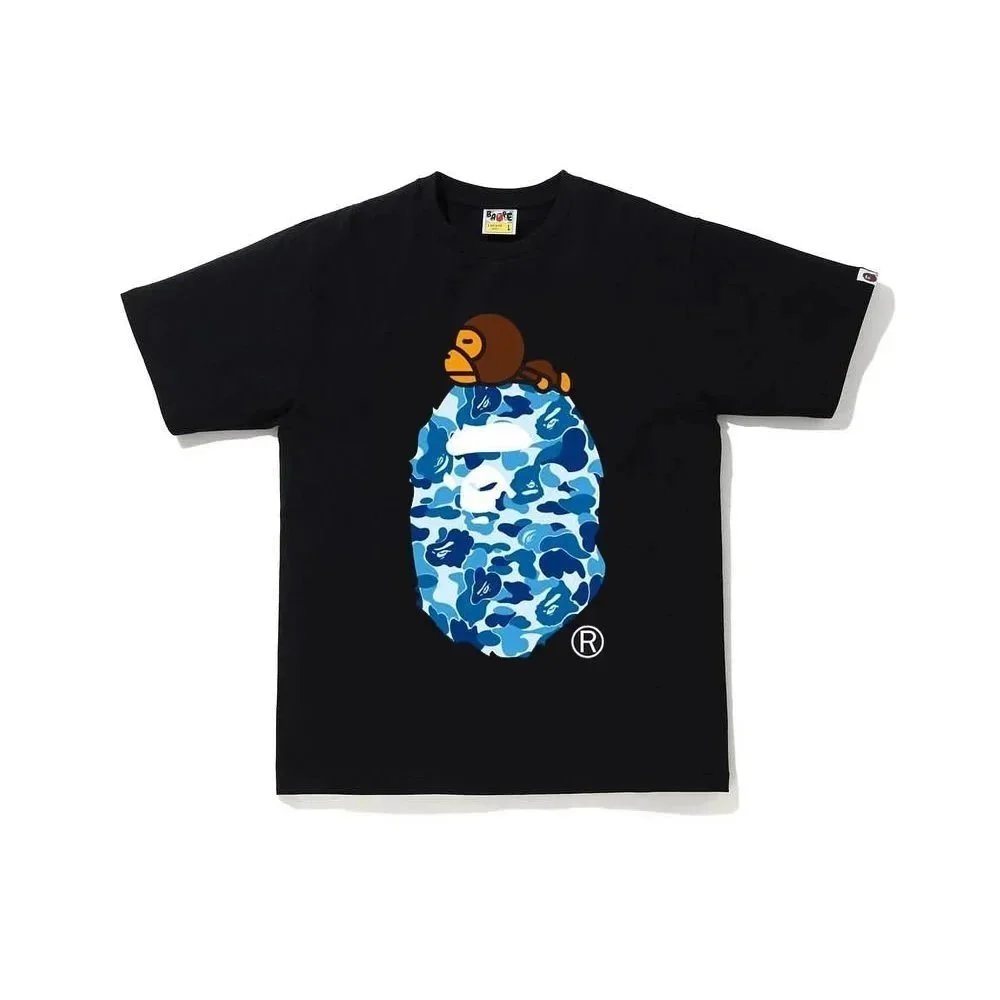 BAPE Blue Camo Ape Head T-Shirt Black