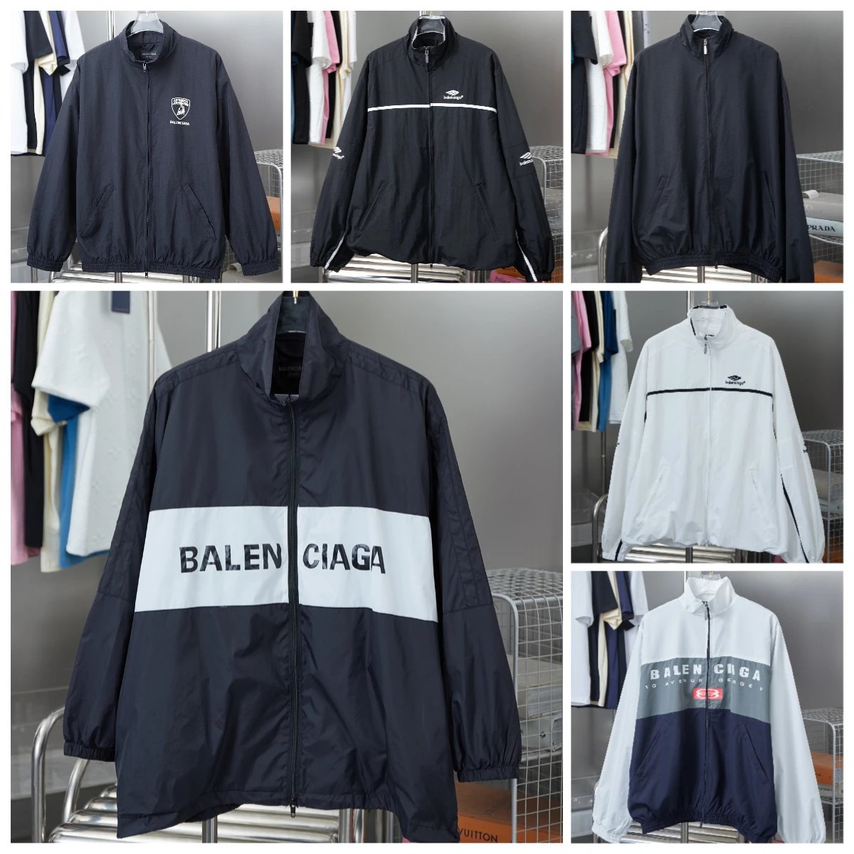Balenciaga Men's Track Jacket Oversized Windbreaker Sport Coat