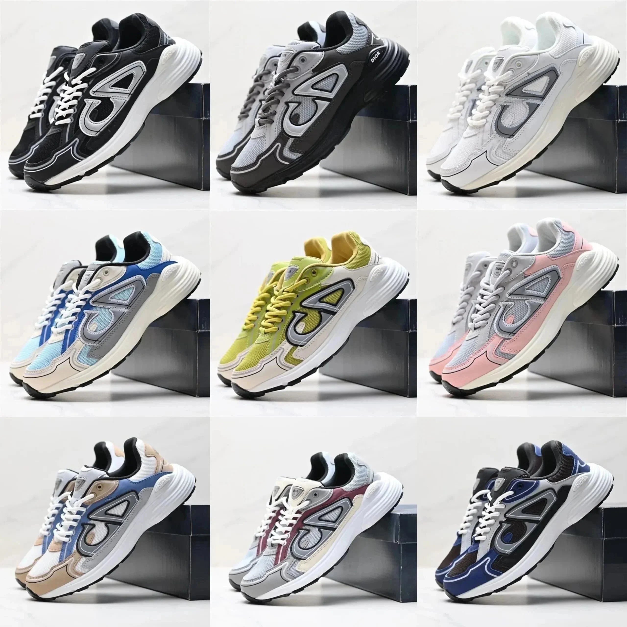 Dior Sneakers Men Women Fashion Running Shoes Lightweight Comfortable Athletic Trainers