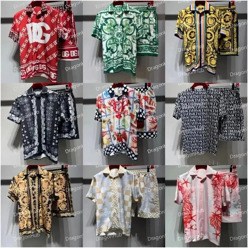 Versace Men's Printed Shirt and Shorts Set Summer Casual Wear