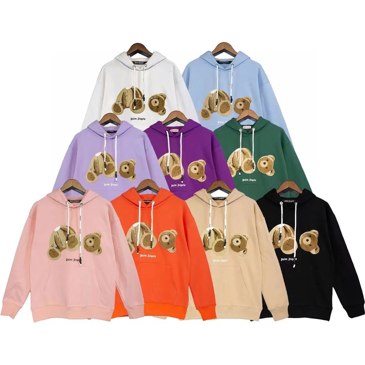 Palm Angels Bear Hoodie Sweatshirt Unisex Oversized Pullover