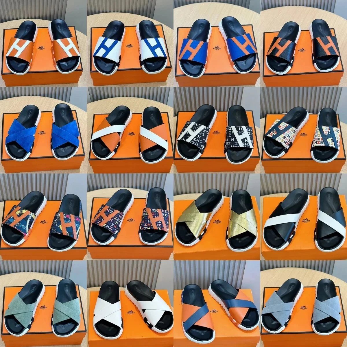 Hermès H Logo Slide Sandals for Men and Women