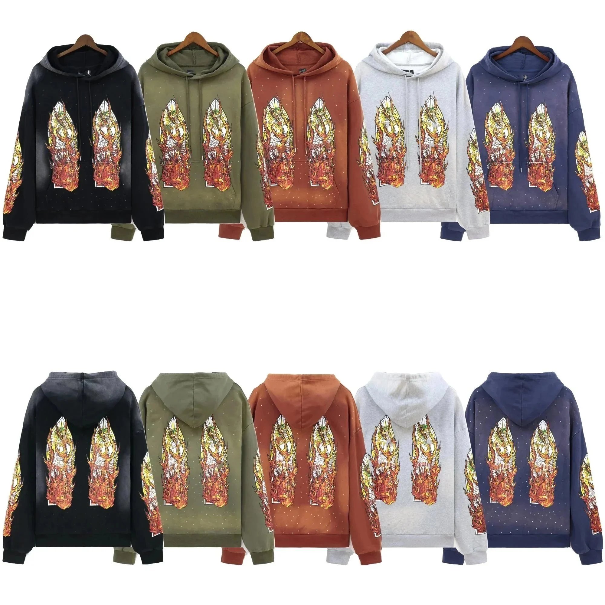 Flame Dragon Print Hoodie Unisex Sweatshirt with 3D Design