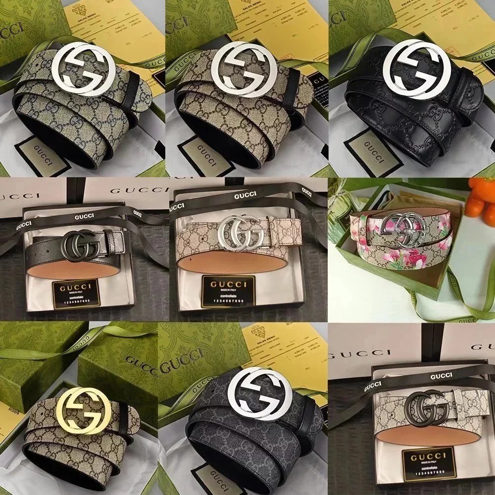 Gucci GG Logo Belt Men Women Fashion Leather Belt
