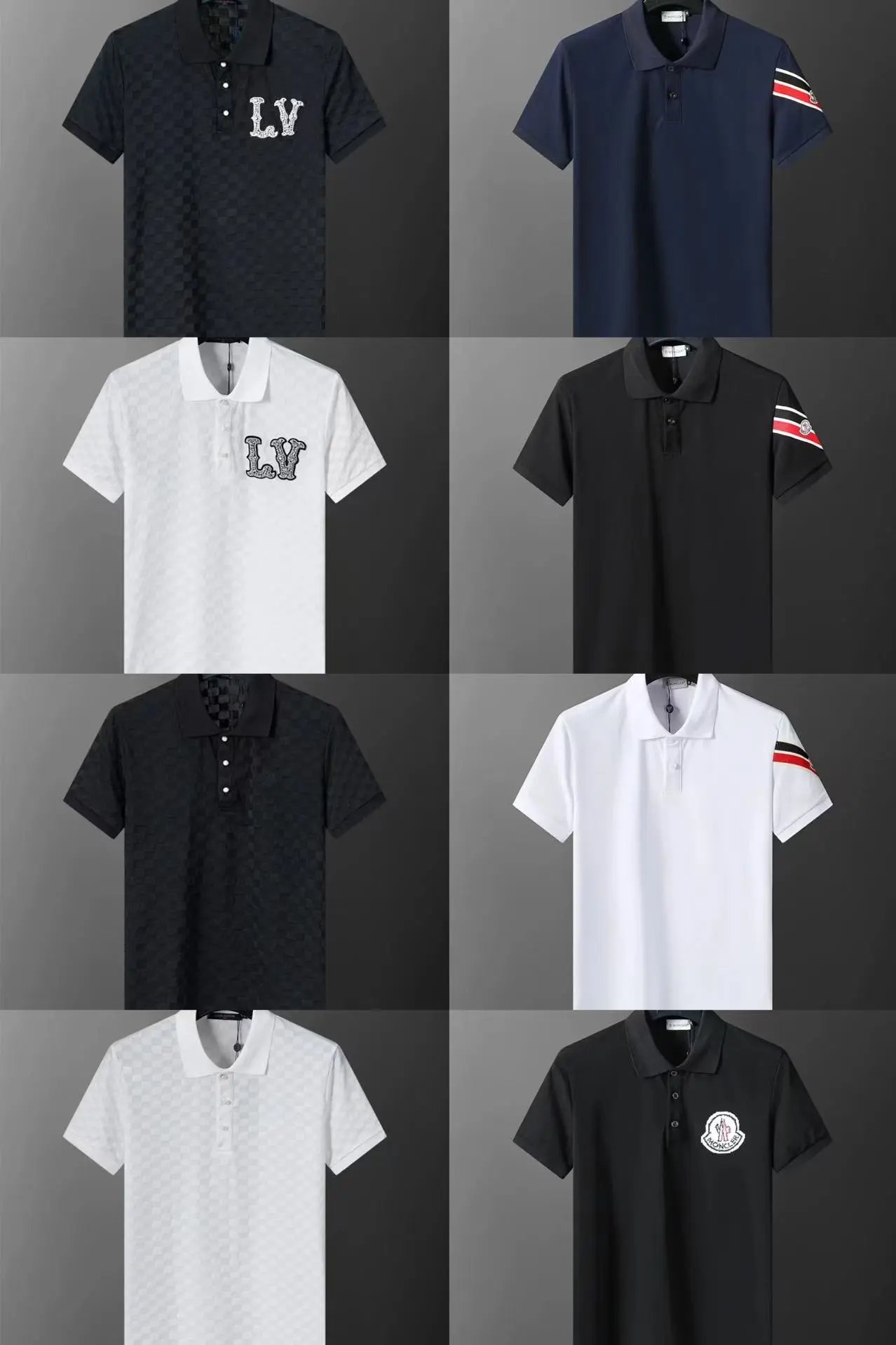 Luxury LV Logo Men's Polo Shirts Classic Short Sleeve Casual Wear