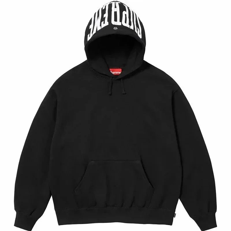 Supreme Black Hoodie with Arc Logo Print