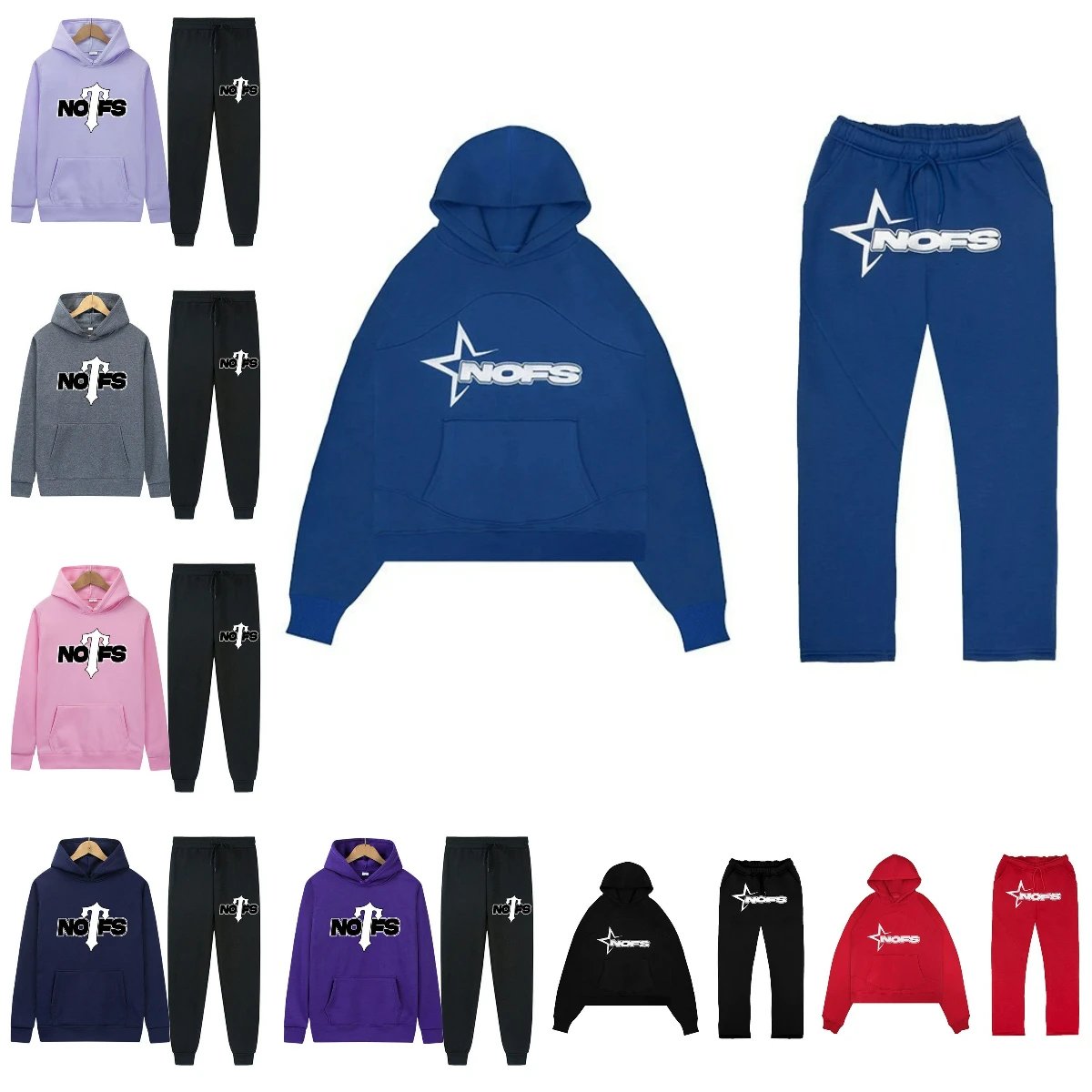 NOFS Hoodie and Sweatpants Set - Casual Streetwear Outfit