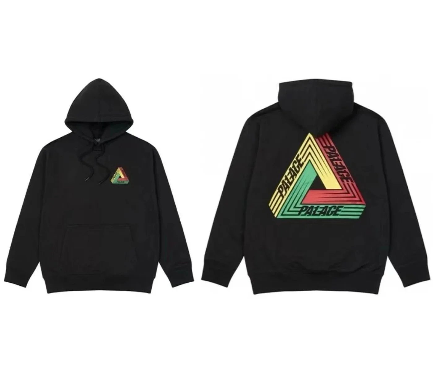 Palace Tri-Color Logo Hoodie Black