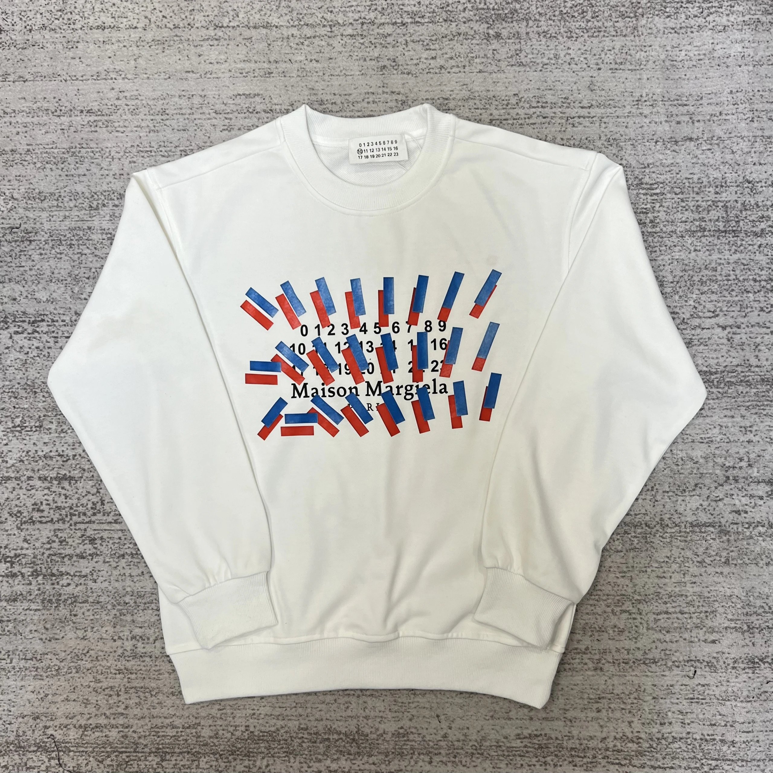 Maison Margiela White Sweatshirt with Number Print Design
