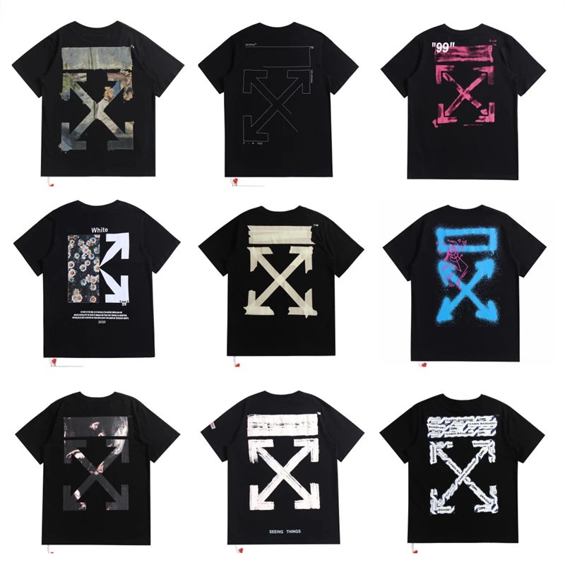Off-White Arrows Print Black T-Shirt Men Streetwear Fashion