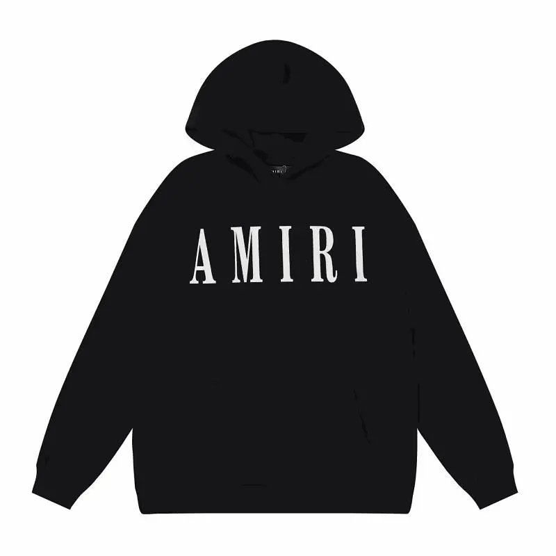 AMIRI Black Logo Hoodie Oversized Sweatshirt