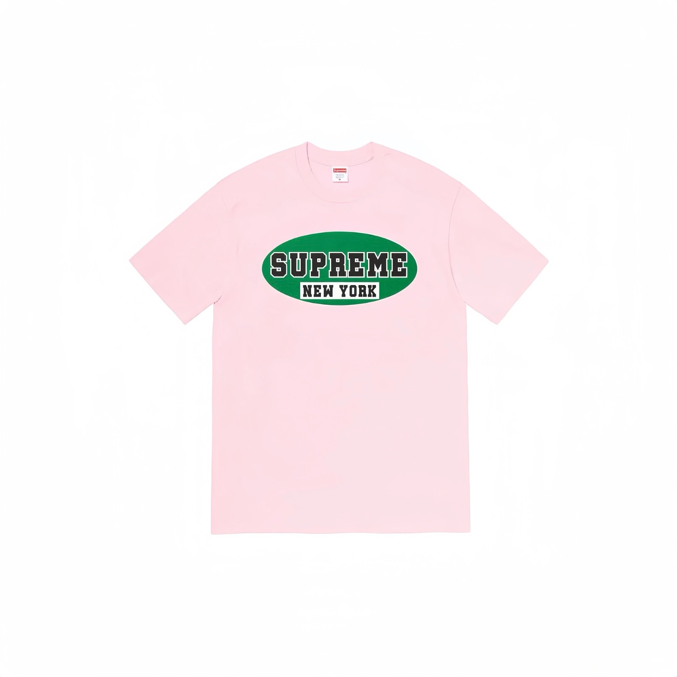 Supreme New York Oval Logo T-Shirt Pink