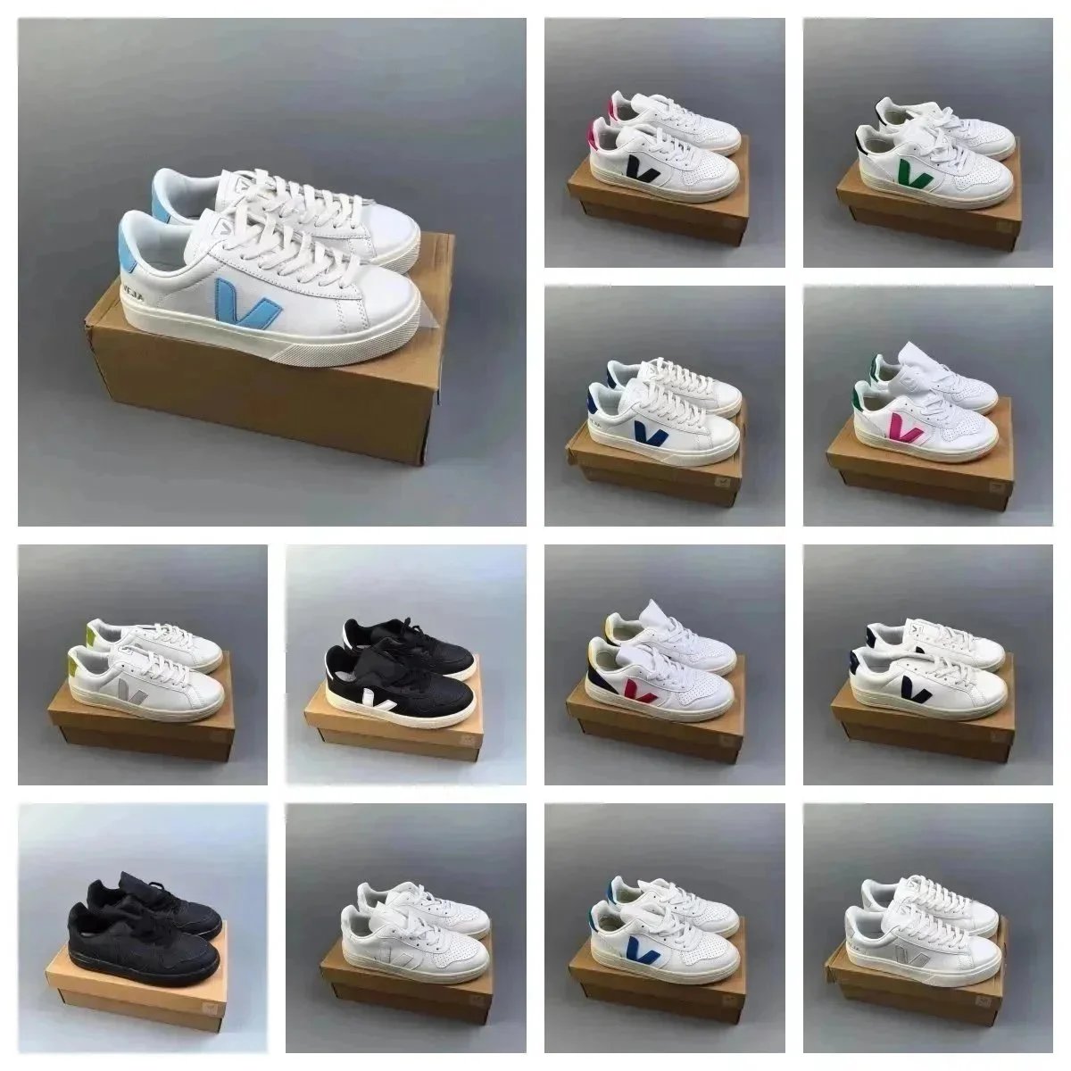 Veja V10 White Sneakers with Colorful Logo Design