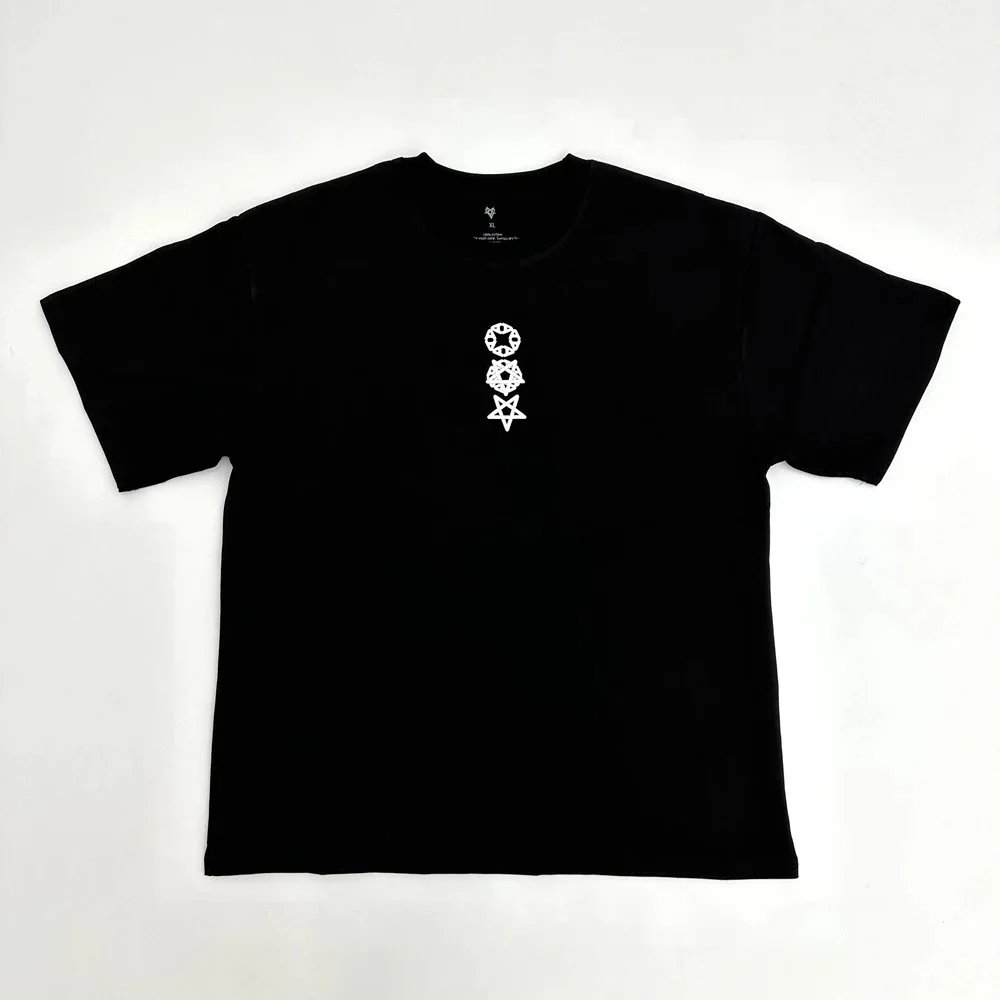 Black T-Shirt with White Symbolic Design