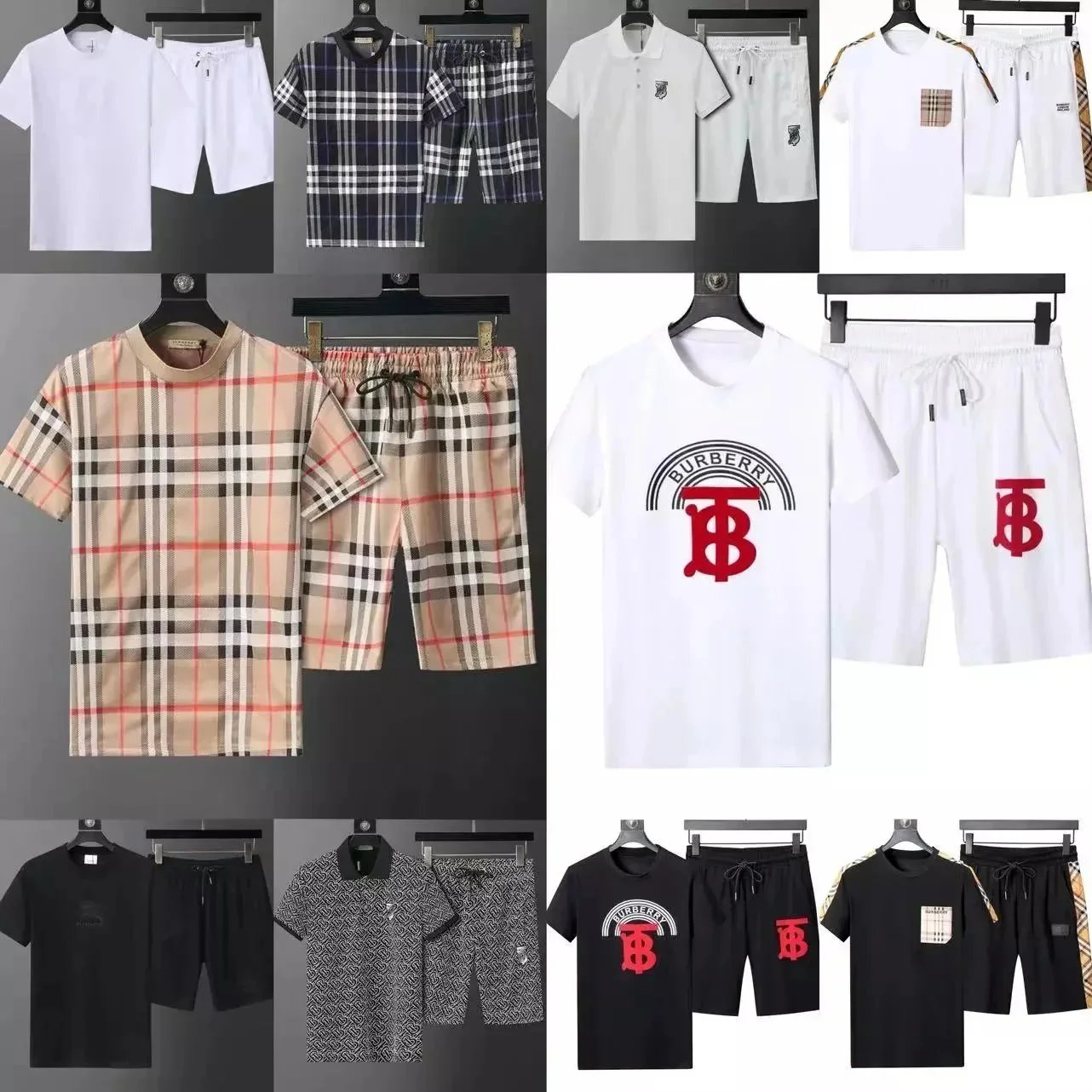 Burberry Men's Casual T-Shirt and Shorts Set