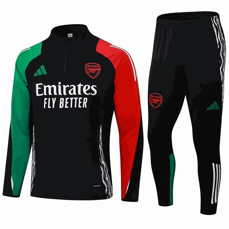 Arsenal Training Suit 2023-2024 Black Red Green Adidas