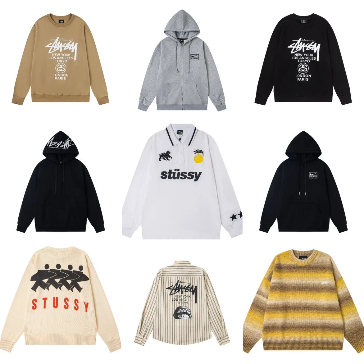 Stussy Streetwear Collection Hoodies Sweaters and Sweatshirts