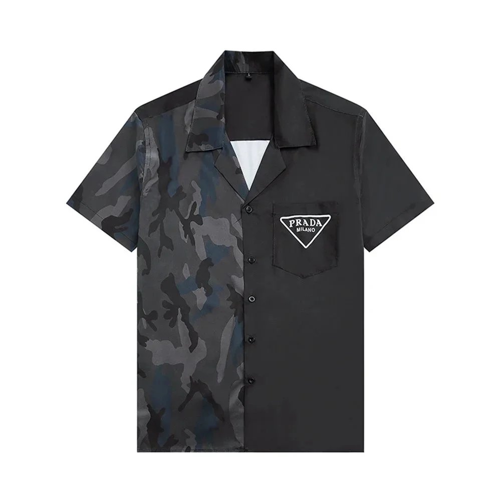 Prada Milano Camouflage Short Sleeve Shirt for Men