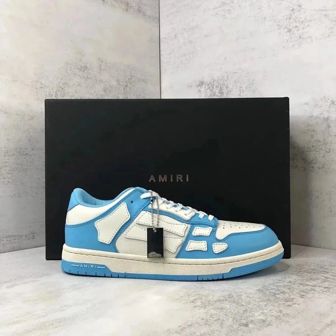 AMIRI Blue and White Low-Top Sneakers