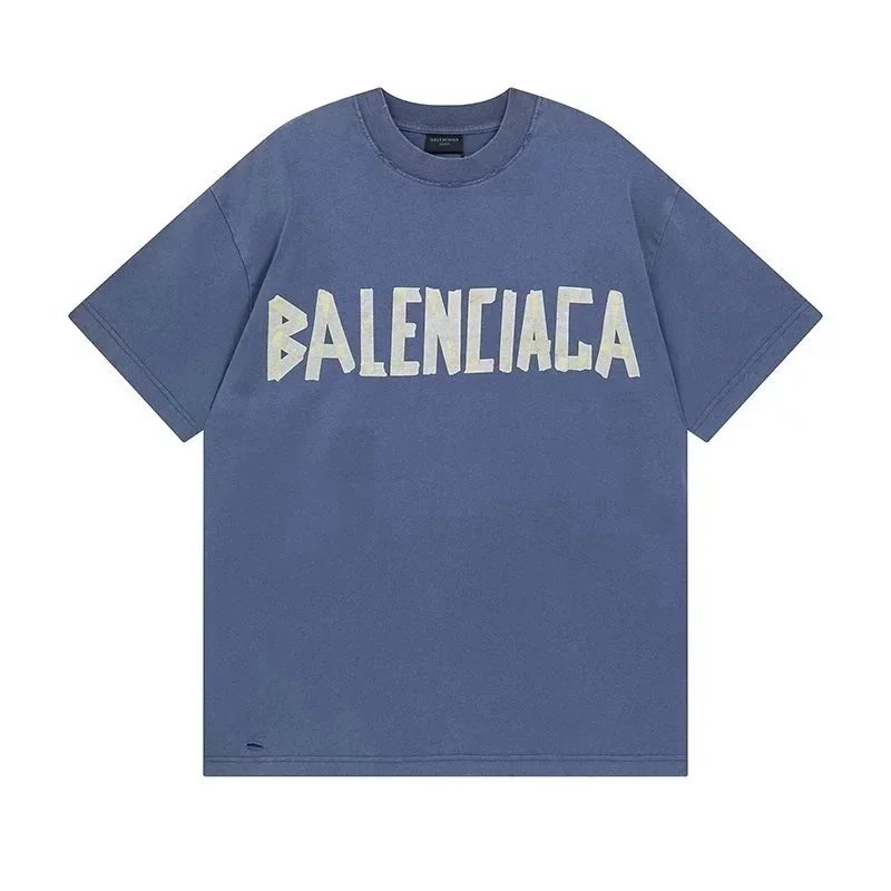 Balenciaga Oversized Logo T-Shirt Blue