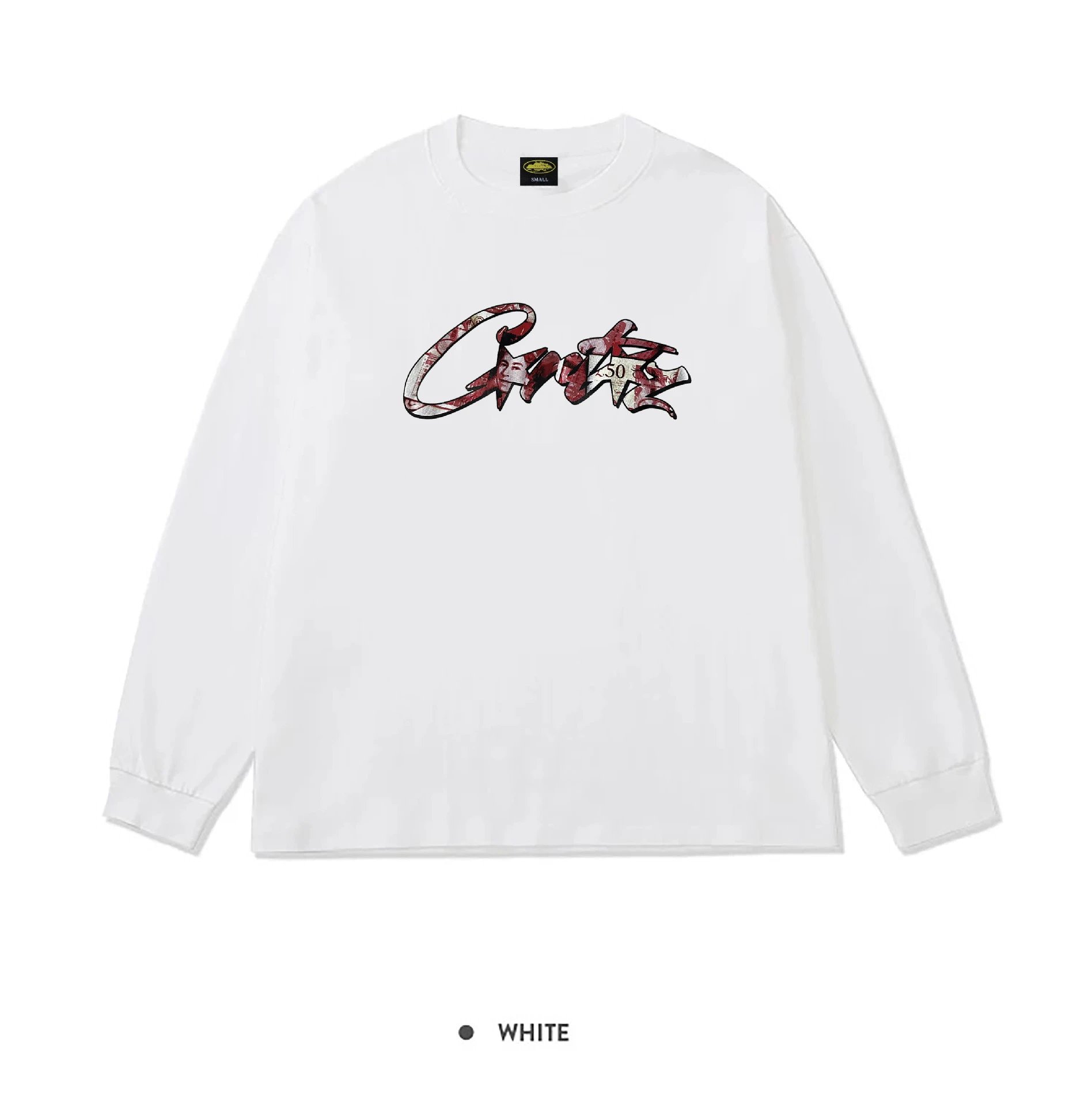 Crate Long Sleeve T-Shirt White Graffiti Print
