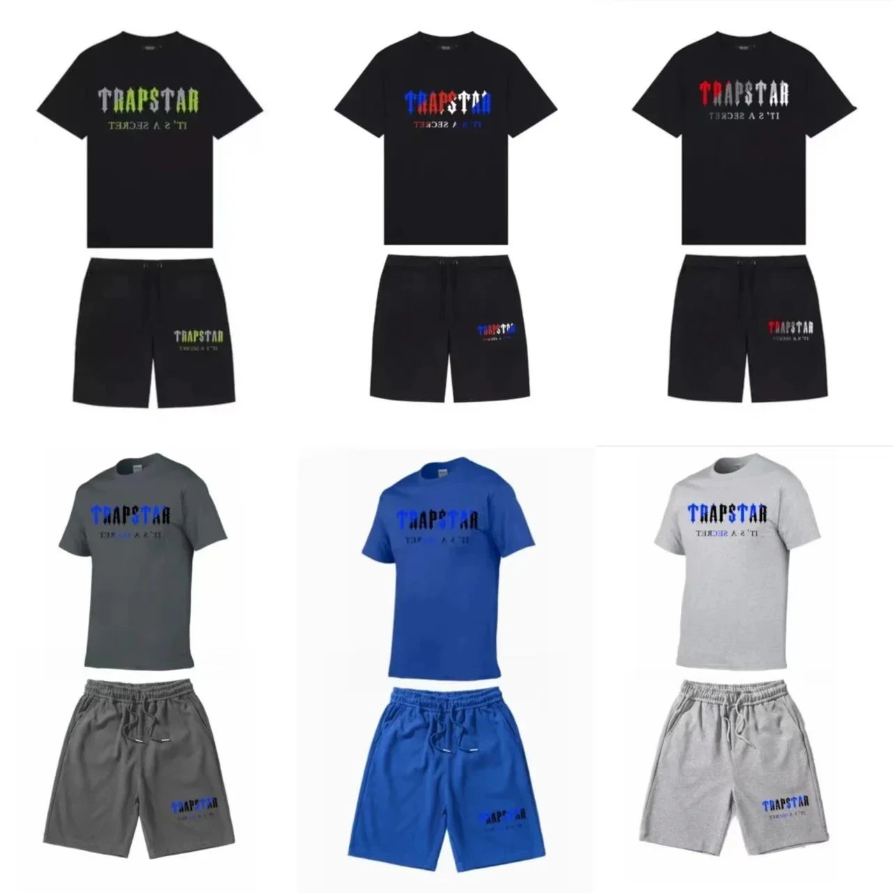 TRAPSTAR Men's T-Shirt and Shorts Set Casual Streetwear Outfit