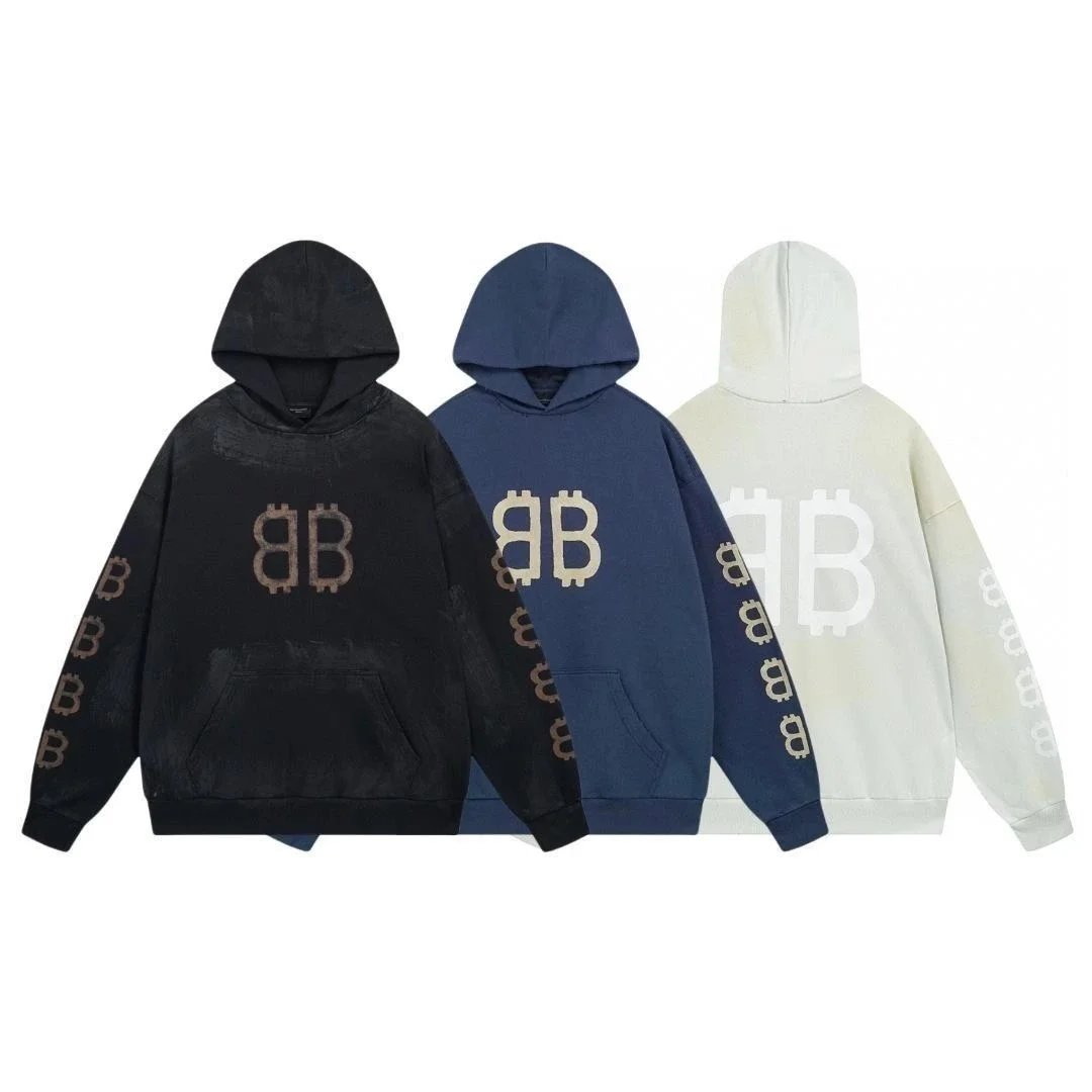 Bitcoin Logo Hoodie Sweatshirt Men Women Oversized Streetwear Fashion