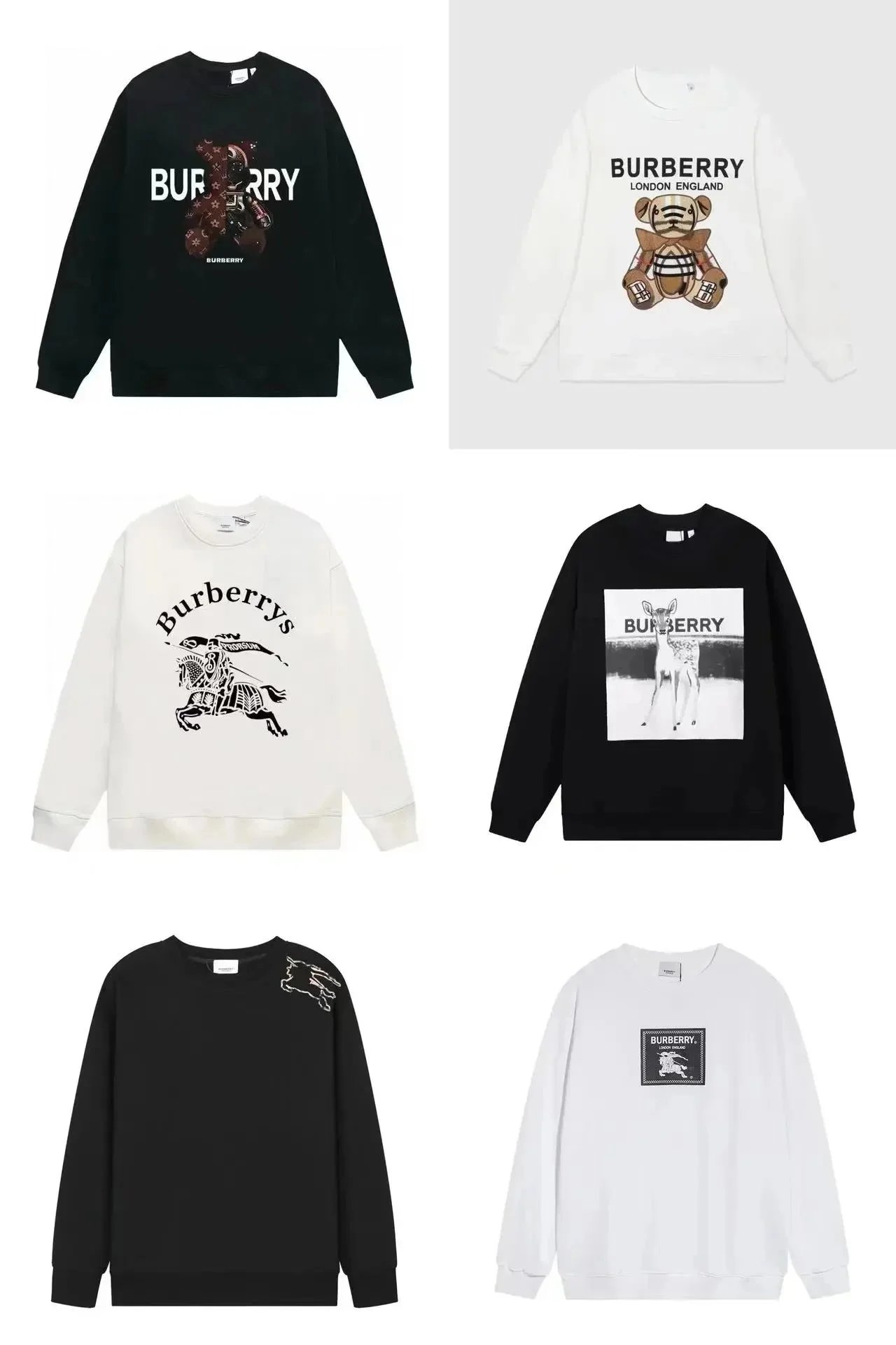 Burberry Logo Print Crewneck Sweatshirt for Men and Women