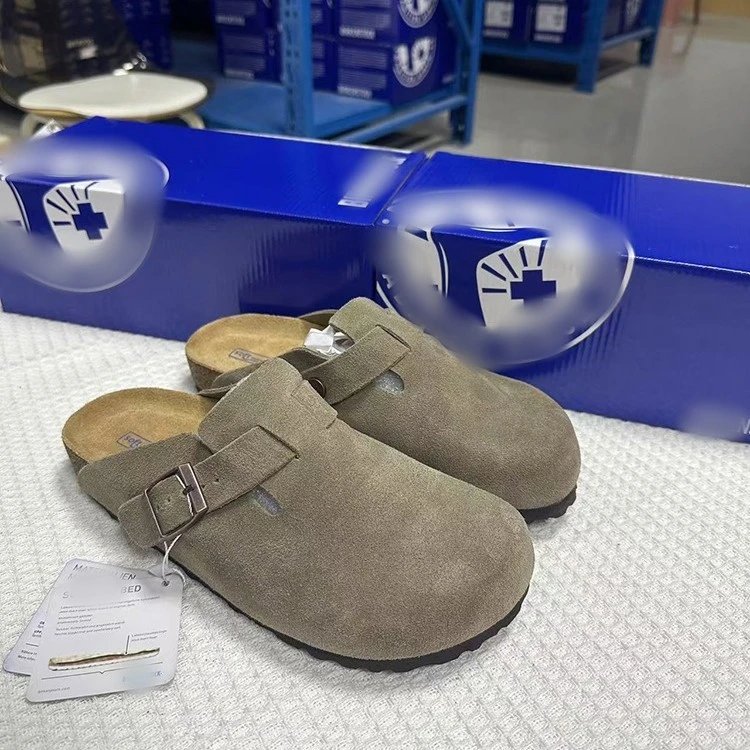 Birkenstock Arizona Soft Footbed Clogs in Taupe Suede