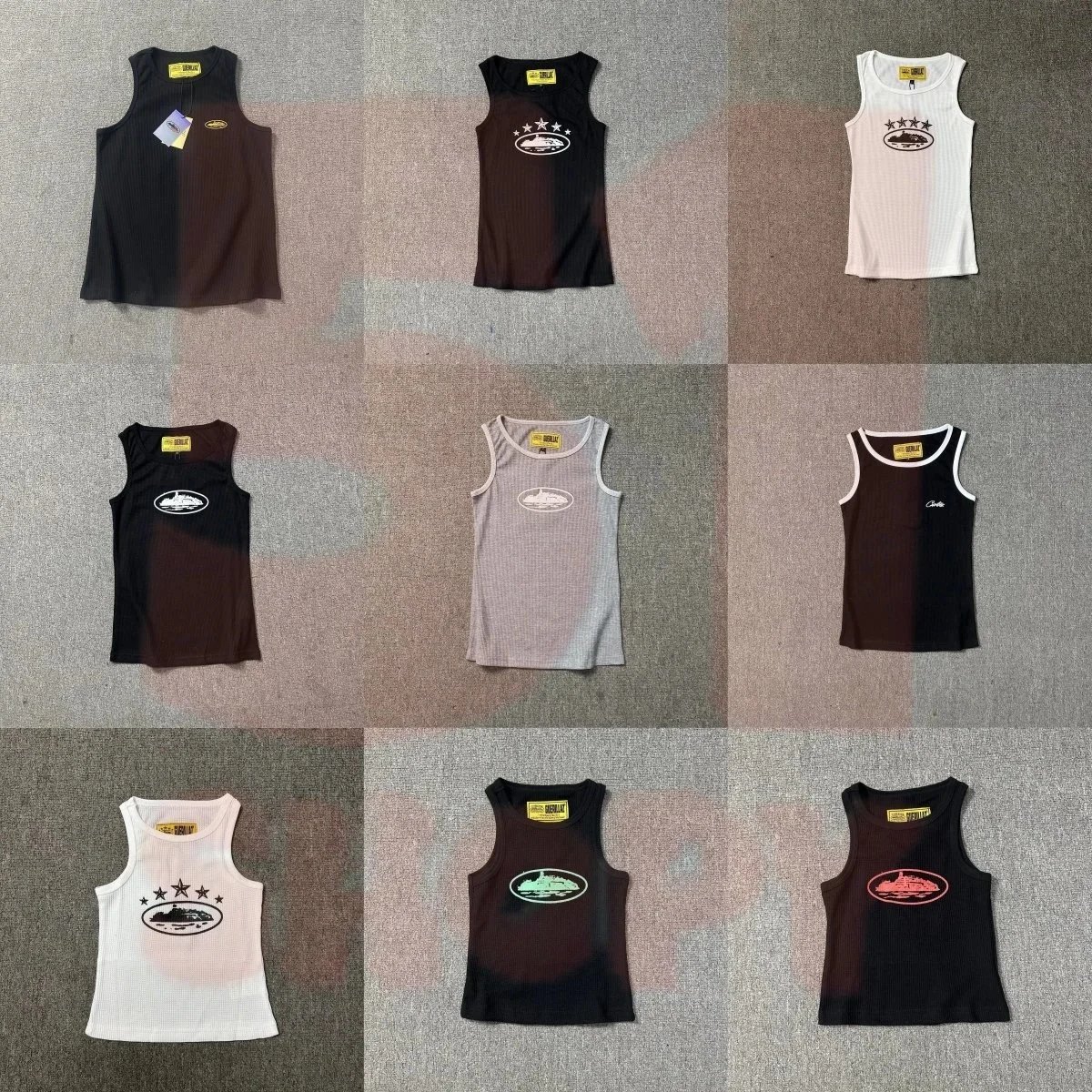 HOLLY Ribbed Tank Top with Car Logo Design for Men and Women