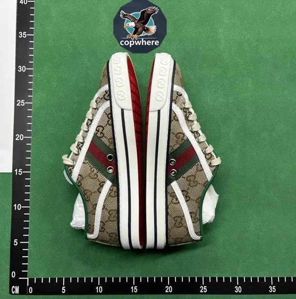 Gucci GG Supreme Canvas Sneakers with Red Green Web Stripe