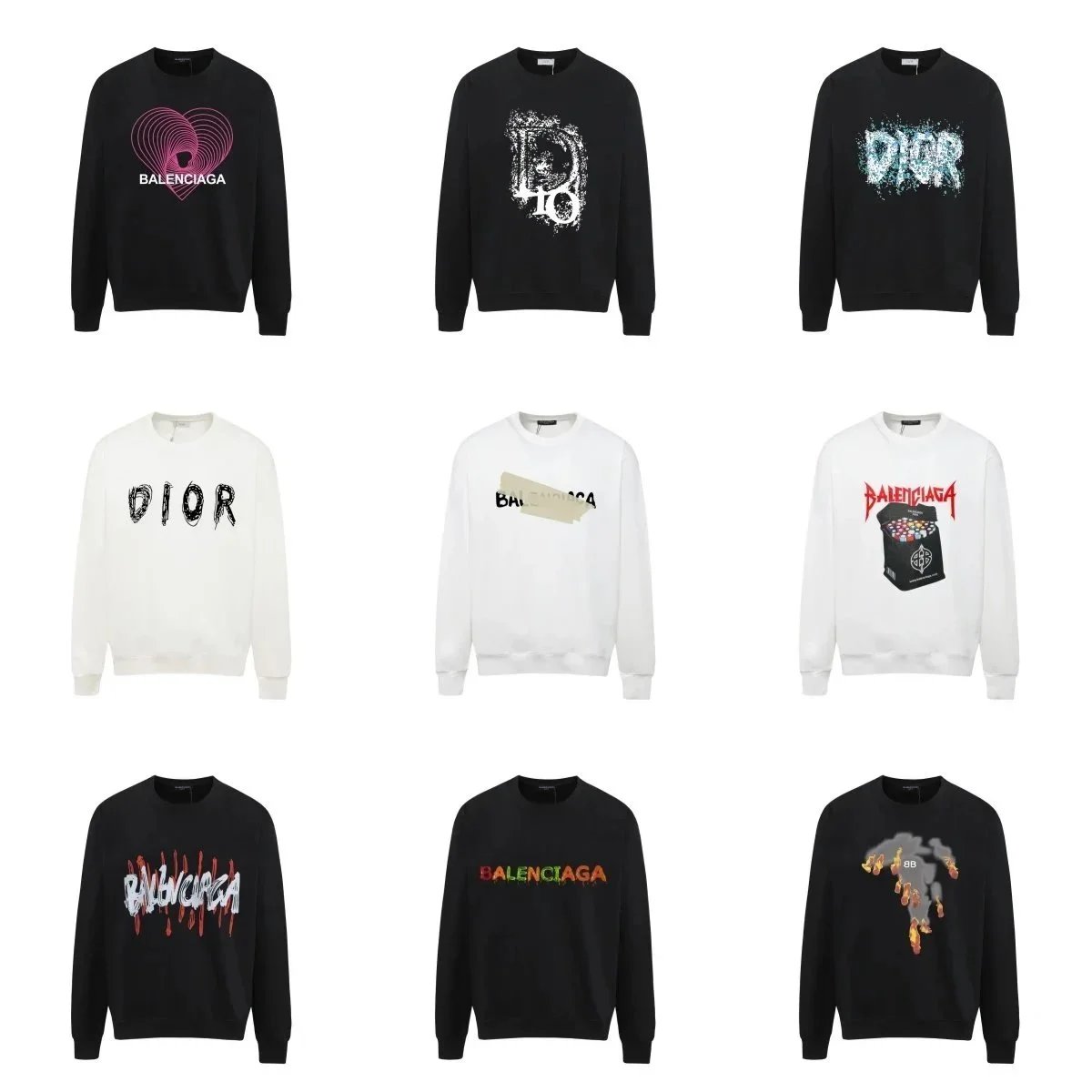Balenciaga and Dior Collaborative Sweatshirts for Men and Women